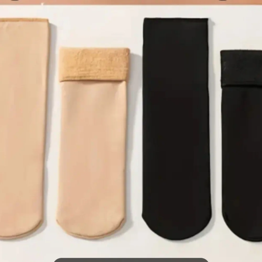 Thermal Fleece-Lined Winter Socks Cozy Warm, 4 Pair NEW